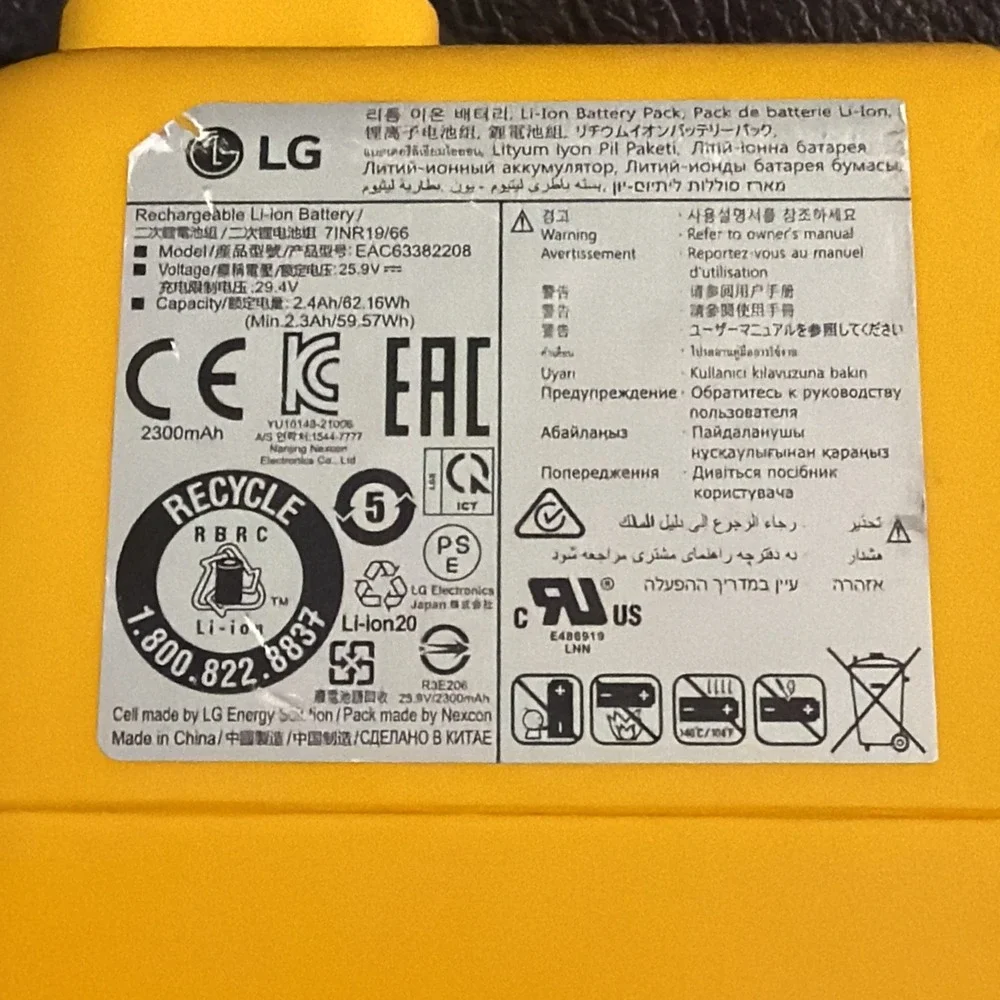 OEM LG CordZero A9 Rechargeable Lithium-ion Battery for A916 A905 A906 A907 A912
